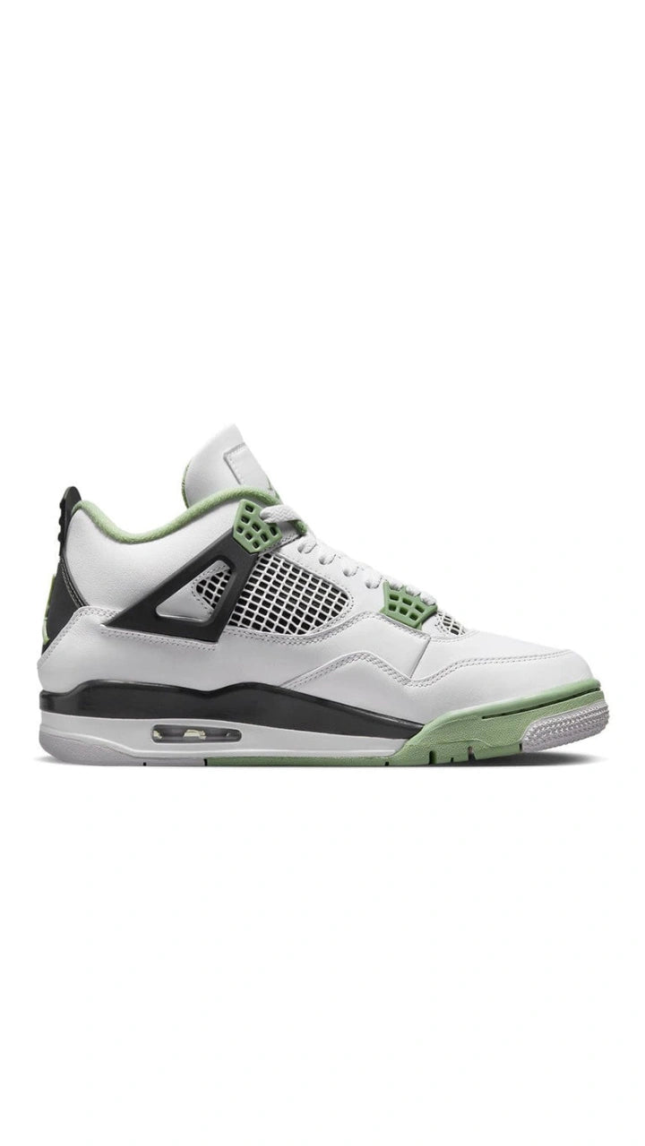 Air Jordan 4 White,Black/Mint Green